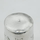 French 19th Century .950 Silver 'Pierre' Floral Engraved Beaker Cup Antique