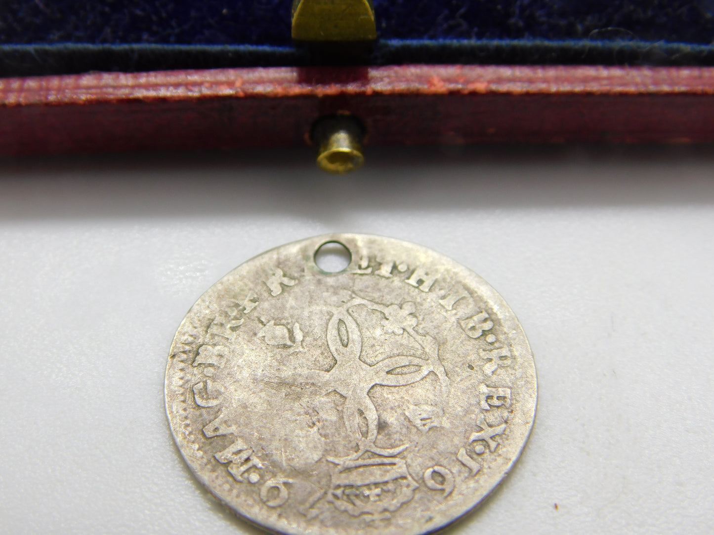 King Charles II Silver Sixpence Coin 1679 Fair Condition Drilled Early Antique