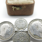 King Edward VII Complete Maundy Money 1904 Set Brooch Sterling Silver Antique