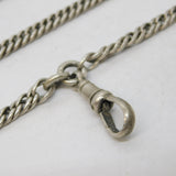 Victorian Sterling Silver Long Guard Muff Chain Necklace Antique c1880s