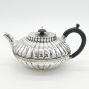 George III Sterling Silver Fluted Teapot Antique 1804 London Thomas Holland II