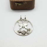 Alastair Norman Grant Scottish Sterling Silver Butterfly Drop Pendant c1975