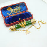 9ct Gold & New Zealand Nephrite Jade Sweetheart Brooch Antique c1910 Edwardian