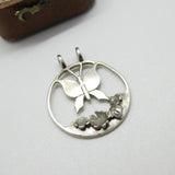 Alastair Norman Grant Scottish Sterling Silver Butterfly Drop Pendant c1975