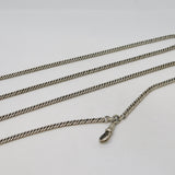 Victorian Sterling Silver Long Guard Muff Chain Necklace Antique c1880s