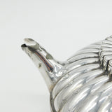George III Sterling Silver Fluted Teapot Antique 1804 London Thomas Holland II