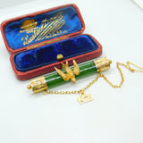 9ct Gold & New Zealand Nephrite Jade Sweetheart Brooch Antique c1910 Edwardian