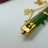 9ct Gold & New Zealand Nephrite Jade Sweetheart Brooch Antique c1910 Edwardian
