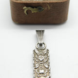 Large Sterling Silver Floral Pattern Christian Cross Pendant 1949 Birmingham