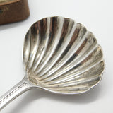 Georgian Sterling Silver Scallop Shell Bowl Tea Caddy Spoon London, 1792 Antique