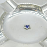 Sterling Silver & Enamel Blue Star Line Pair of Ashtrays Antique 1931 Birmingham