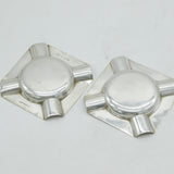 Sterling Silver & Enamel Blue Star Line Pair of Ashtrays Antique 1931 Birmingham