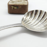 Georgian Sterling Silver Scallop Shell Bowl Tea Caddy Spoon London, 1792 Antique