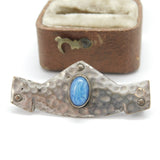Arts & Crafts Planished Pewter Ruskin Cabochon Brooch c1910 Antique