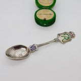 King Edward VII Sterling Silver Enamel Coronation Souvenir Spoon 1901 Antique