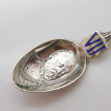 King Edward VII Sterling Silver Enamel Coronation Souvenir Spoon 1901 Antique