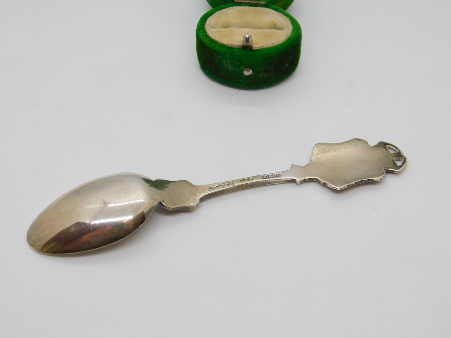 King Edward VII Sterling Silver Enamel Coronation Souvenir Spoon 1901 Antique