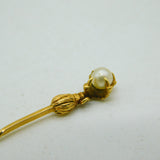 Victorian 18ct Yellow Gold Eagle Claw Holding Pearl Stick Pin Antique c1880