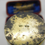Russian Silver Gilt & Niello Enamel .875 Grade Vodka Shot Cup Antique c1880