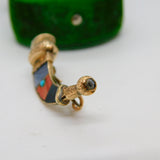 Victorian Scottish 9ct Gold, Agate, Citrine, Turquoise & Diamond Sword Brooch Antique c1840