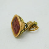 Georgian 15ct Gold Bird Form Carnelian Agate Intaglio Seal Fob Antique c1820
