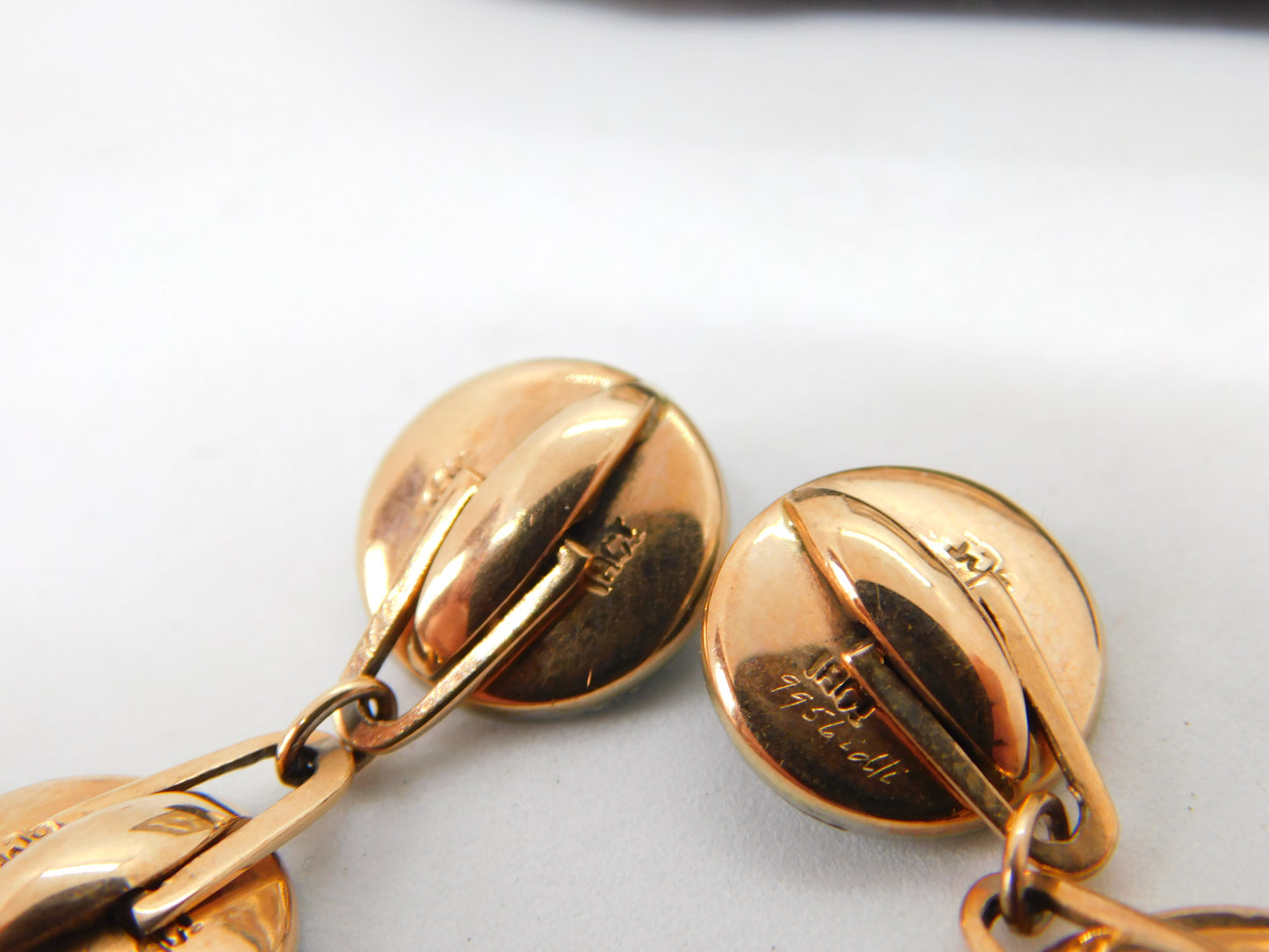 Boxed Victorian 9ct Rose Gold, Enamel & Pearl Stud, Cufflinks, Button Set c1880