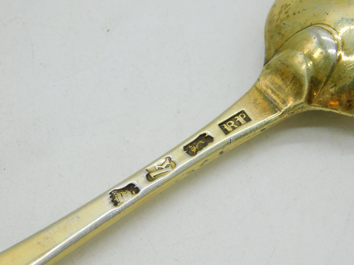George II Sterling Silver Gilt Hanoverian Tablespoon Antique 1745 London