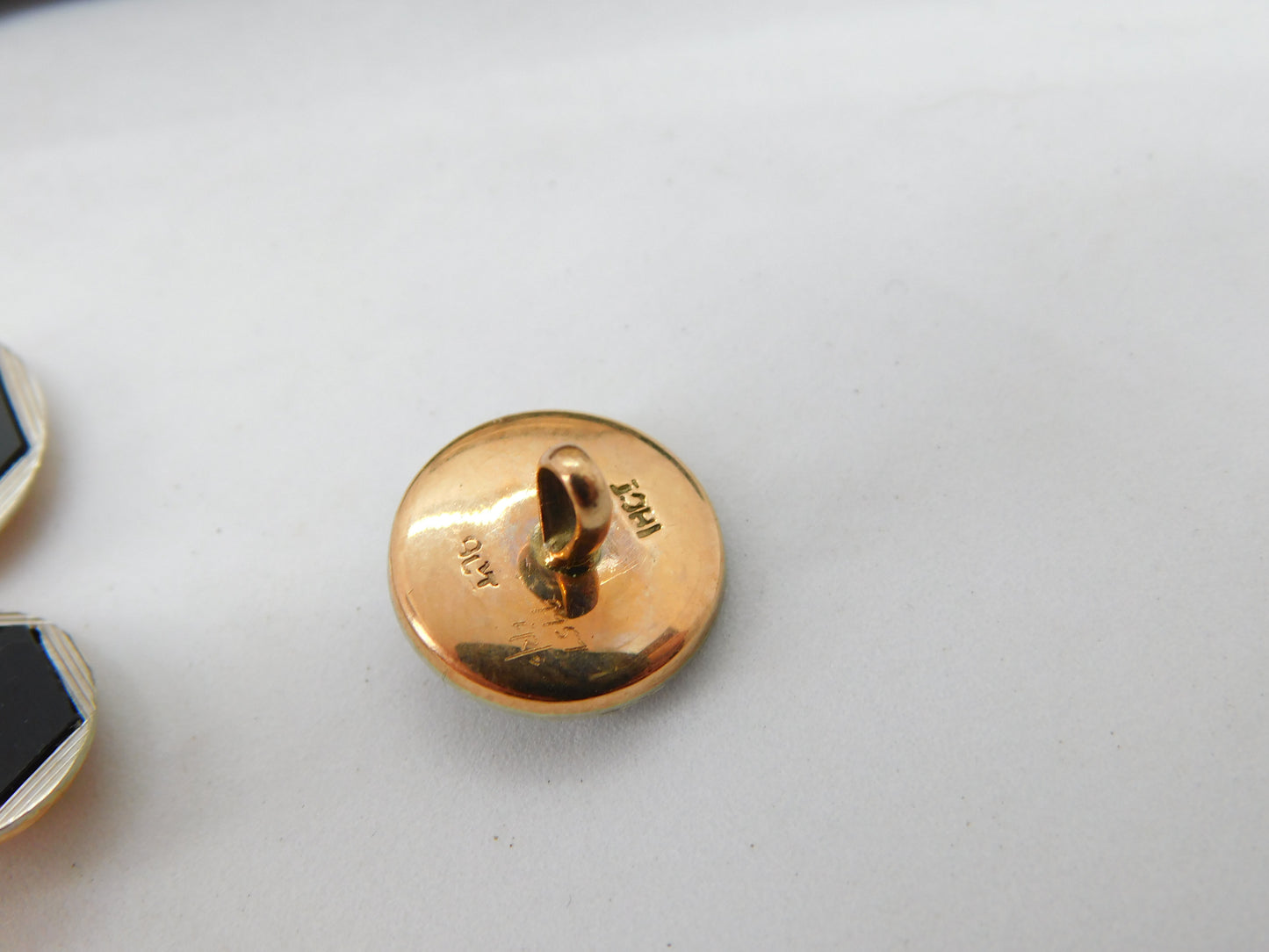 Boxed Victorian 9ct Rose Gold, Enamel & Pearl Stud, Cufflinks, Button Set c1880