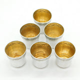 19th Century French Set of Six .950 Standard Silver Shot Cups Antique c1880