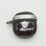 Edwardian Sterling Silver & Kola Nut Vesta Case Antique c1904 'V.R Henley'