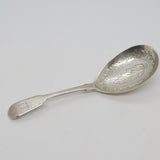 George IV Sterling Silver Leaf Pattern Tea Caddy Spoon Antique 1822 London
