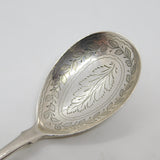 George IV Sterling Silver Leaf Pattern Tea Caddy Spoon Antique 1822 London