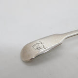 George IV Sterling Silver Leaf Pattern Tea Caddy Spoon Antique 1822 London