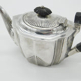 Victorian Sterling Silver Wooden Handle Bachelor's Teapot 1893 Birmingham