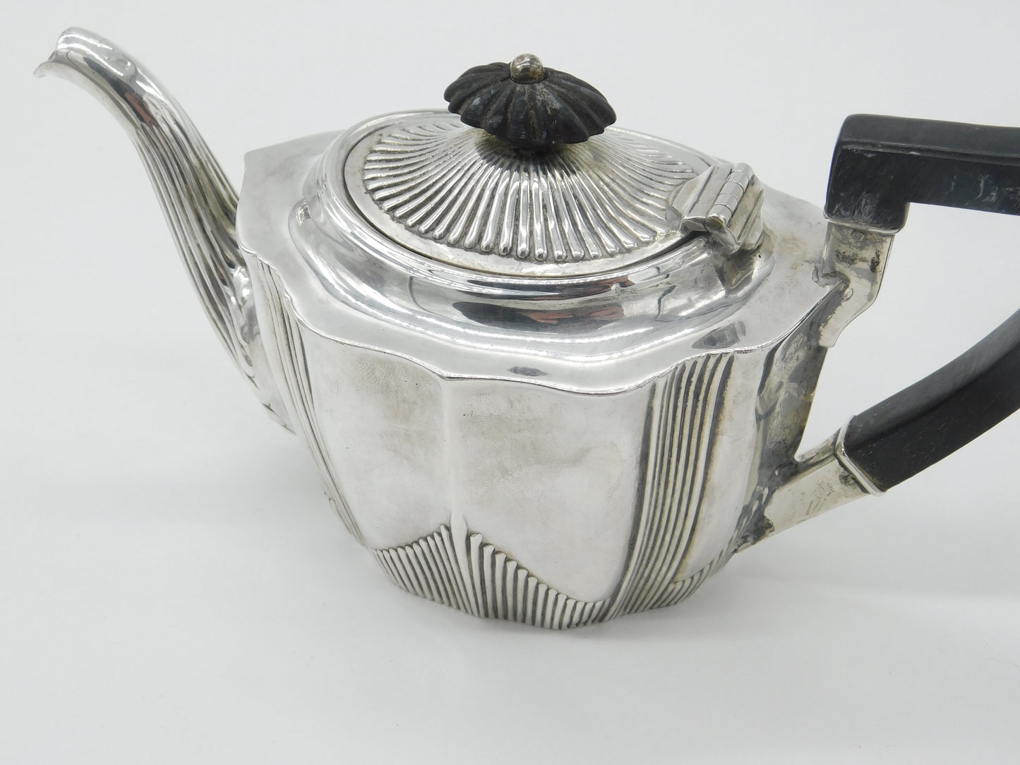 Victorian Sterling Silver Wooden Handle Bachelor's Teapot 1893 Birmingham