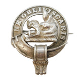 Victorian Large Sterling Silver Clan Campbell Kilt Brooch Antique c1880s