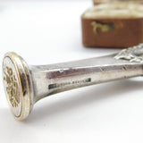 German Silver Plated Art Nouveau Armorial Crested Desk Seal Stamp c1880
