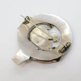 Victorian Large Sterling Silver Clan Campbell Kilt Brooch Antique c1880s