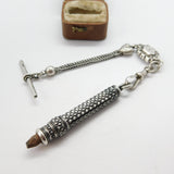 Sterling Silver Albertina Watch Chain with Propelling Pencil Fob 1911 London
