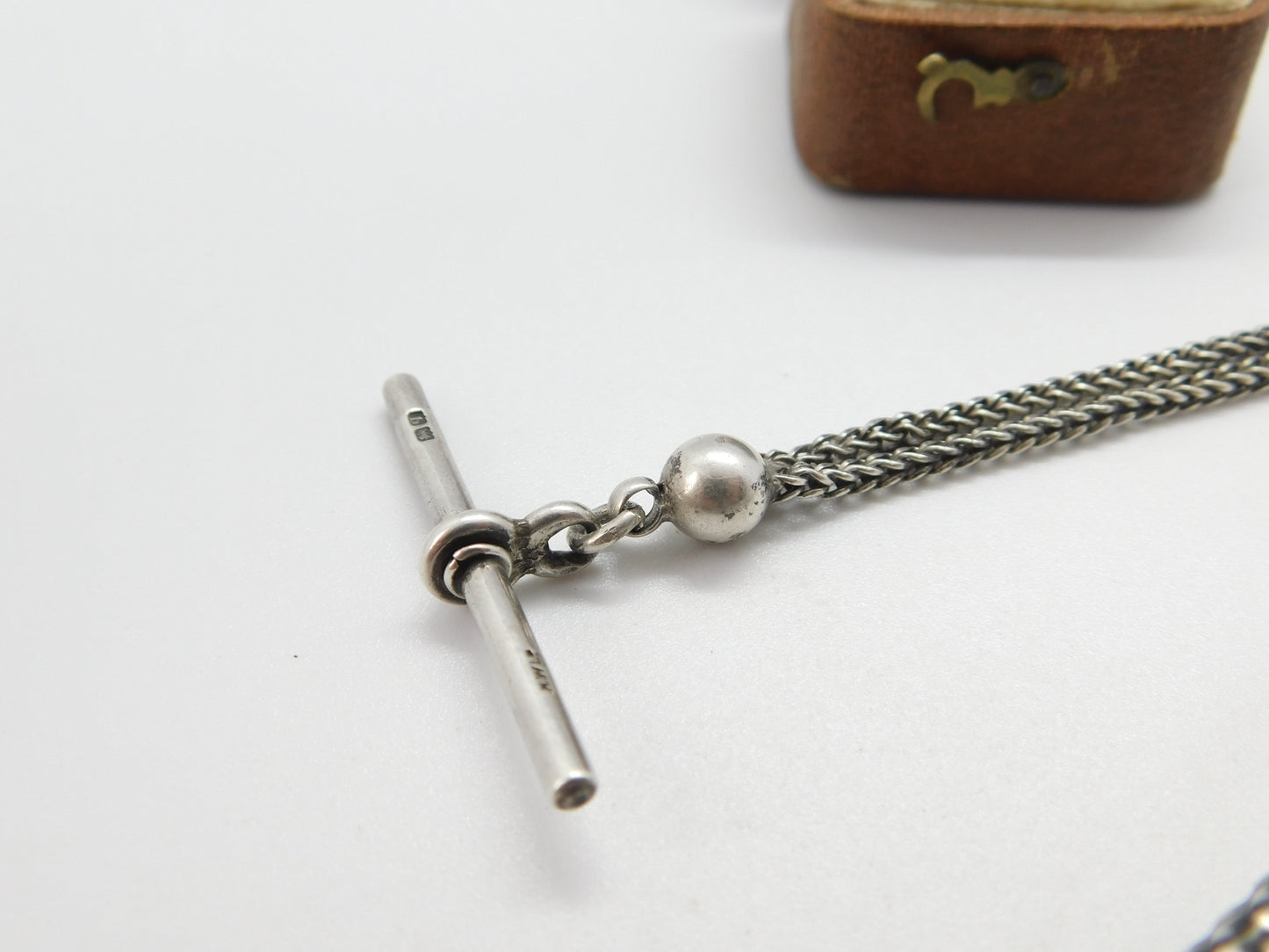 Sterling Silver Albertina Watch Chain with Propelling Pencil Fob 1911 London