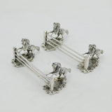 Victorian Pair of Sterling Silver Horse & Jump Cutlery Rests Antique 1853 London