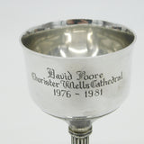 Sterling Silver Column Form Wine Goblet 'David Poore, Wells Cathedral' Vintage