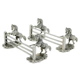 Victorian Pair of Sterling Silver Horse & Jump Cutlery Rests Antique 1853 London