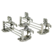 Victorian Pair of Sterling Silver Horse & Jump Cutlery Rests Antique 1853 London