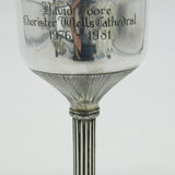 Sterling Silver Column Form Wine Goblet 'David Poore, Wells Cathedral' Vintage