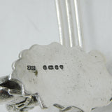 Victorian Pair of Sterling Silver Horse & Jump Cutlery Rests Antique 1853 London