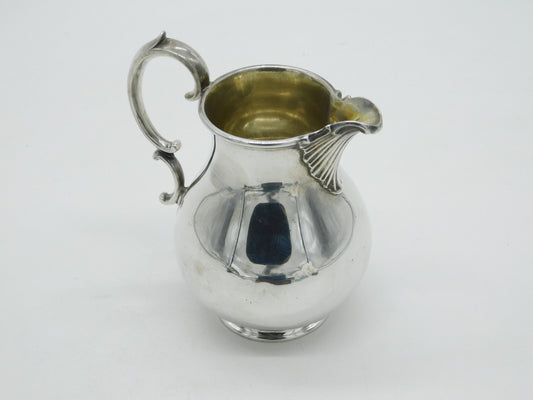 Victorian Sterling Silver Gilded Baluster Cream Jug 1851 London Antique