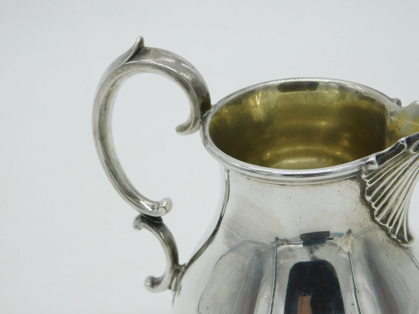 Victorian Sterling Silver Gilded Baluster Cream Jug 1851 London Antique