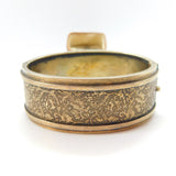 Victorian Sterling Silver Gilt Aesthetic Movement Bird Pattern Cuff Bangle c1880