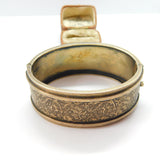 Victorian Sterling Silver Gilt Aesthetic Movement Bird Pattern Cuff Bangle c1880